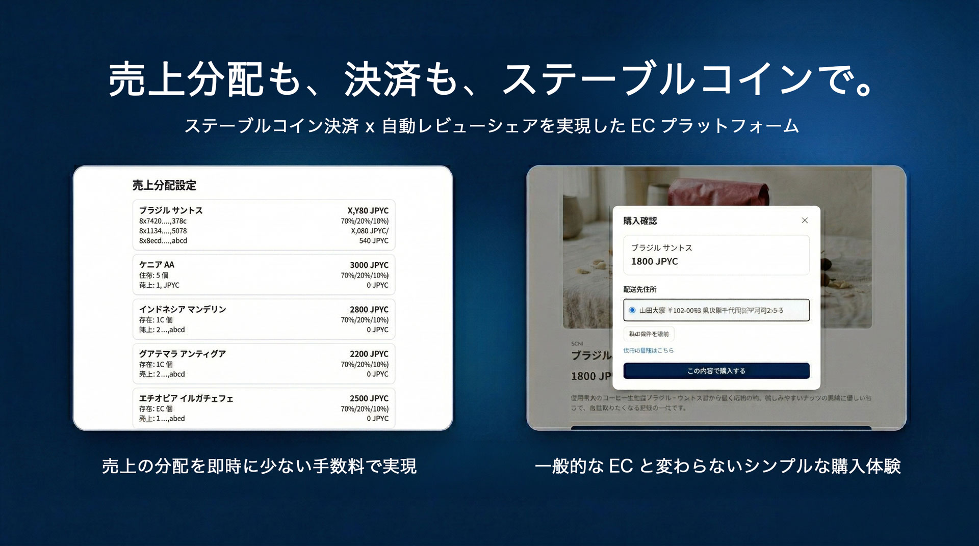 ステーブルコイン決済EC開発